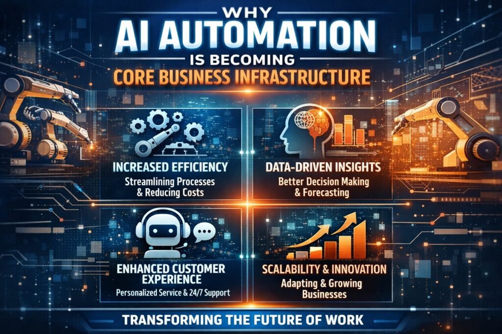 AI automation workflow systems powering modern business infrastructure in 2026