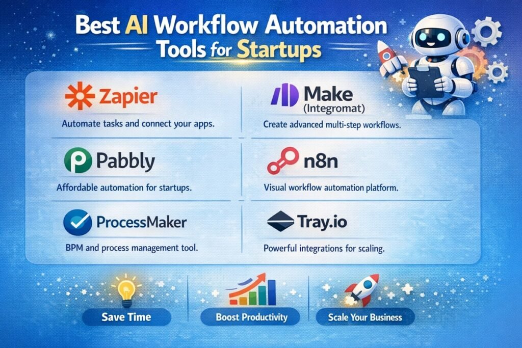 AI workflow automation tools helping startups scale business operations in 2026